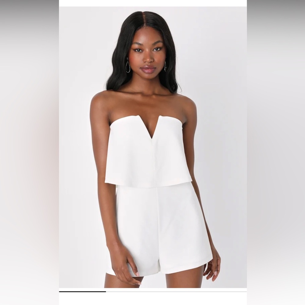 Lulu's White Strapless Romper